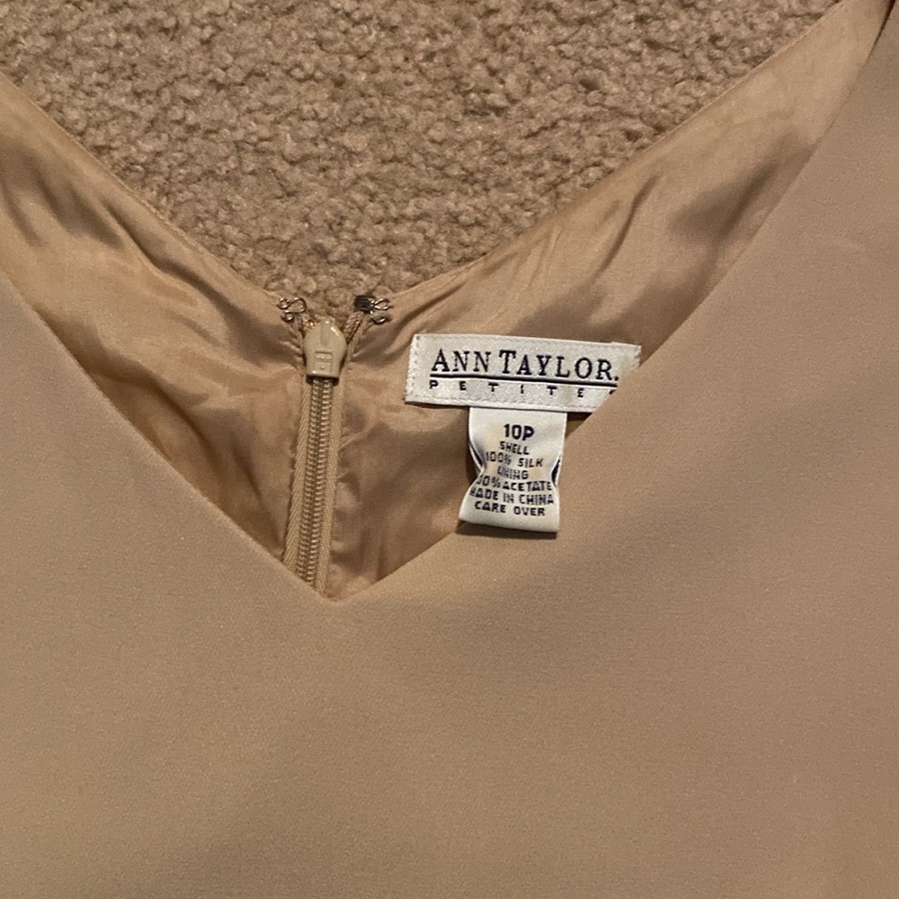 Ann Taylor Petites Tan Shift dress Size 10